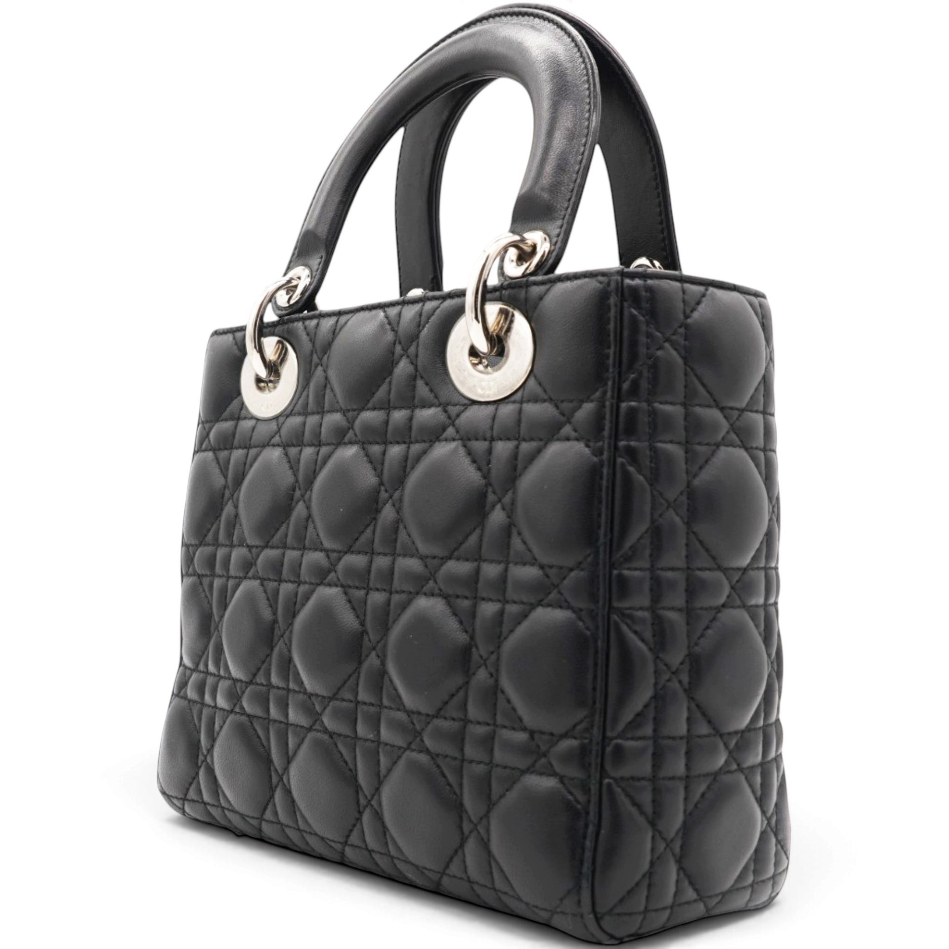 Christian Dior Lambskin Cannage Small My ABCDior Lady Dior Black 