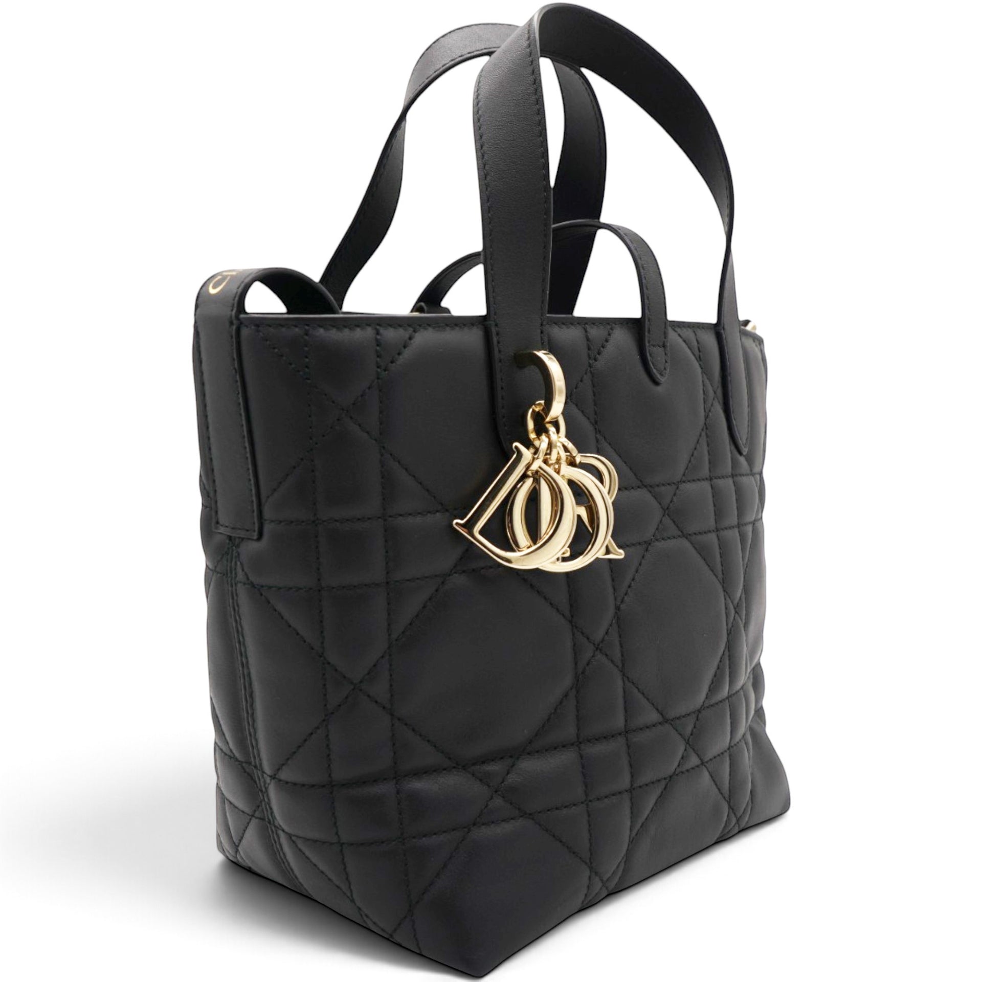 Christian Dior Macrocannage Small Toujours Vertical Tote Black 