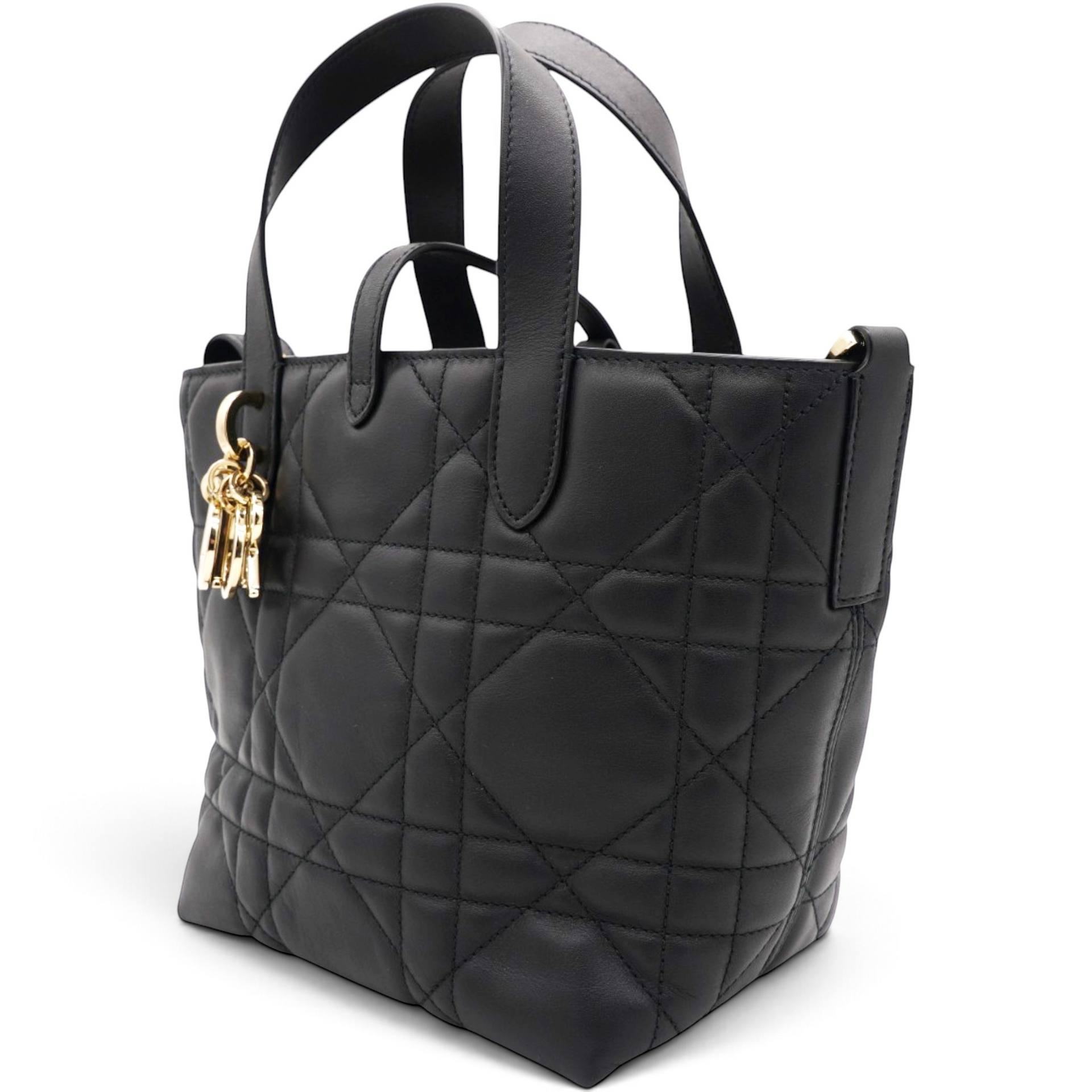 Christian Dior Macrocannage Small Toujours Vertical Tote Black 