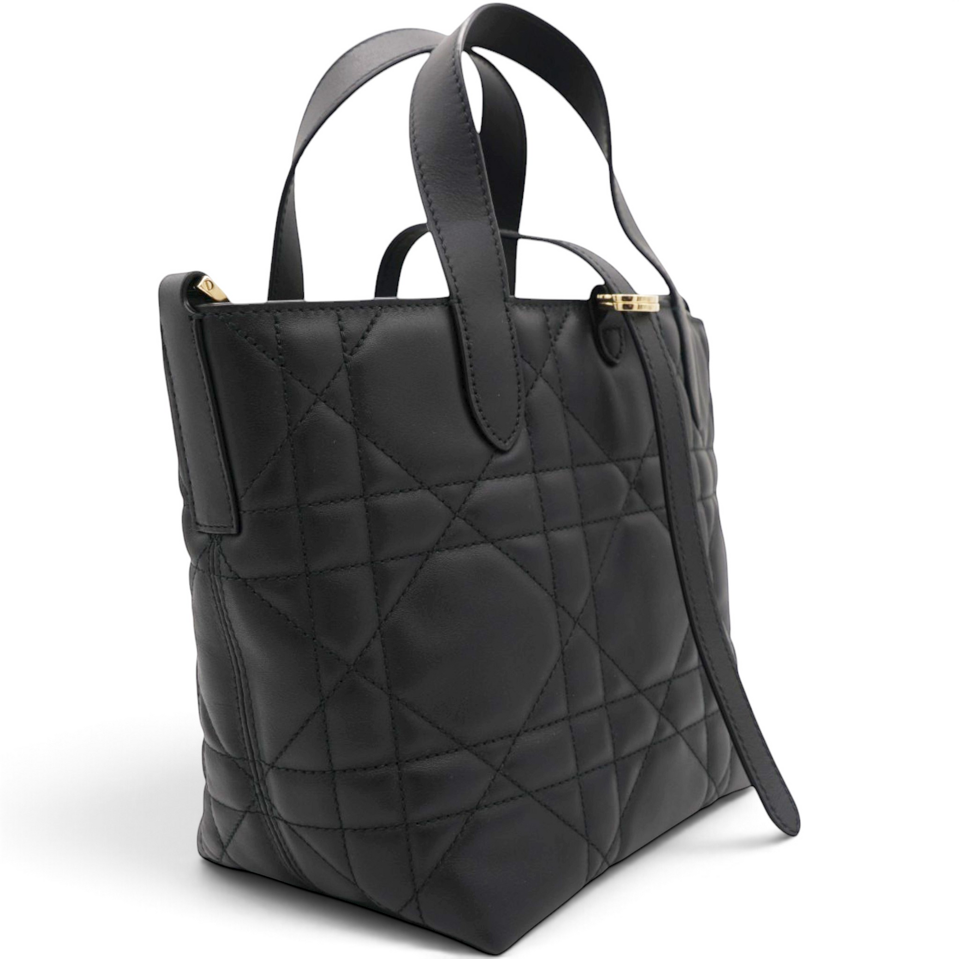 Christian Dior Macrocannage Small Toujours Vertical Tote Black 