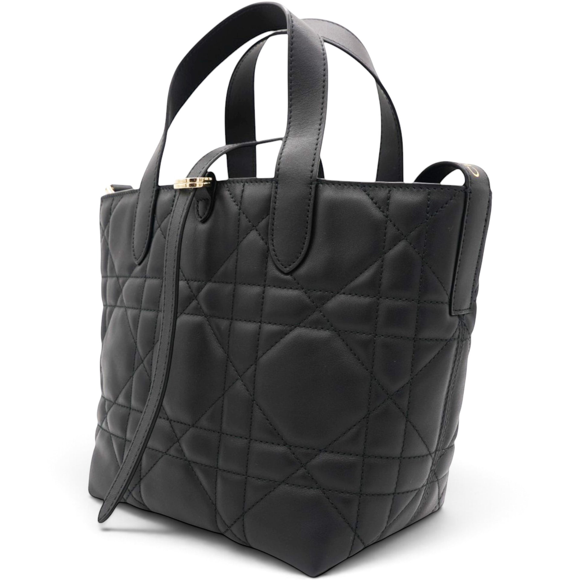 Christian Dior Macrocannage Small Toujours Vertical Tote Black 