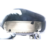 Christian Dior Metallic Lambskin Cannage Mini Lady Dior Dew Bleu 