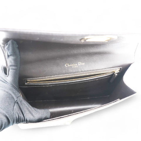  Christian Dior Metallic Patent Micro-Cannage Gradient Diorama Flap Bag Bronze Gold 