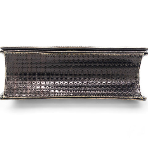  Christian Dior Metallic Patent Micro-Cannage Gradient Diorama Flap Bag Bronze Gold 