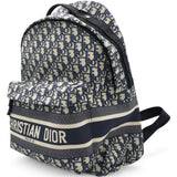 Christian Dior Oblique Diortravel Backpack Blue 