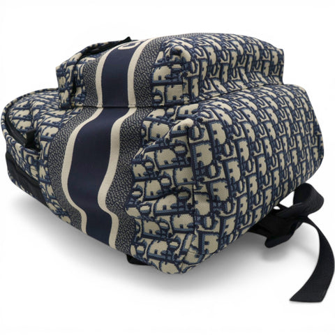 Christian Dior Oblique Diortravel Backpack Blue 