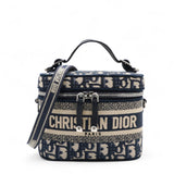  Christian Dior Oblique Diortravel Vanity Case Blue 