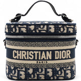  Christian Dior Oblique Diortravel Vanity Case Blue 
