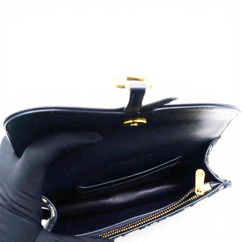 Christian Dior Oblique Saddle Belt Bag Blue 