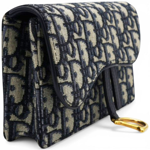 Christian Dior Oblique Saddle Belt Bag Blue 
