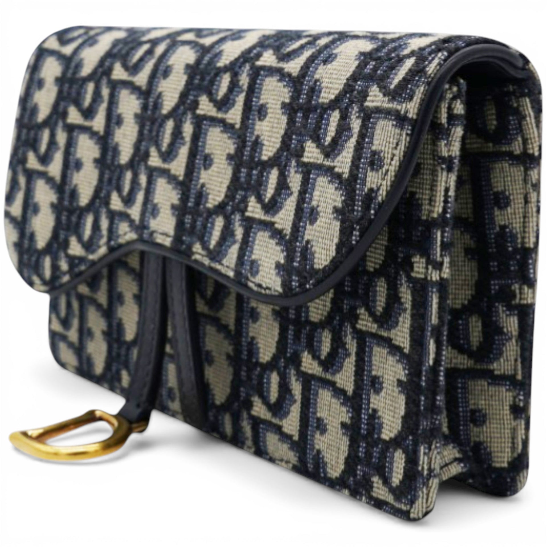 Christian Dior Oblique Saddle Belt Bag Blue 