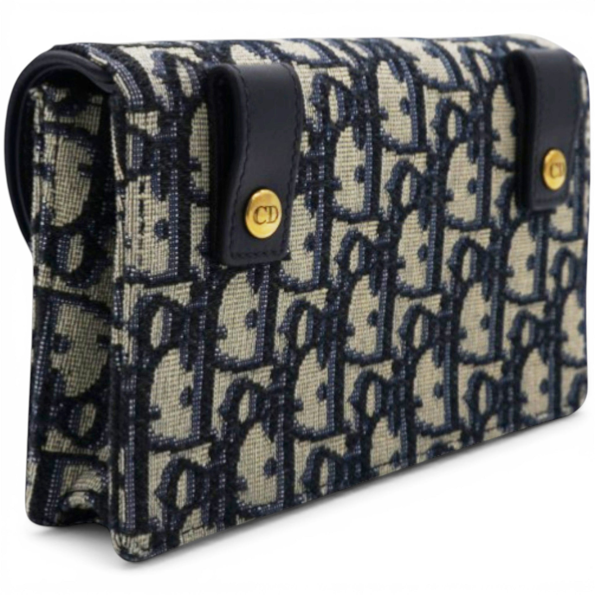 Christian Dior Oblique Saddle Belt Bag Blue 