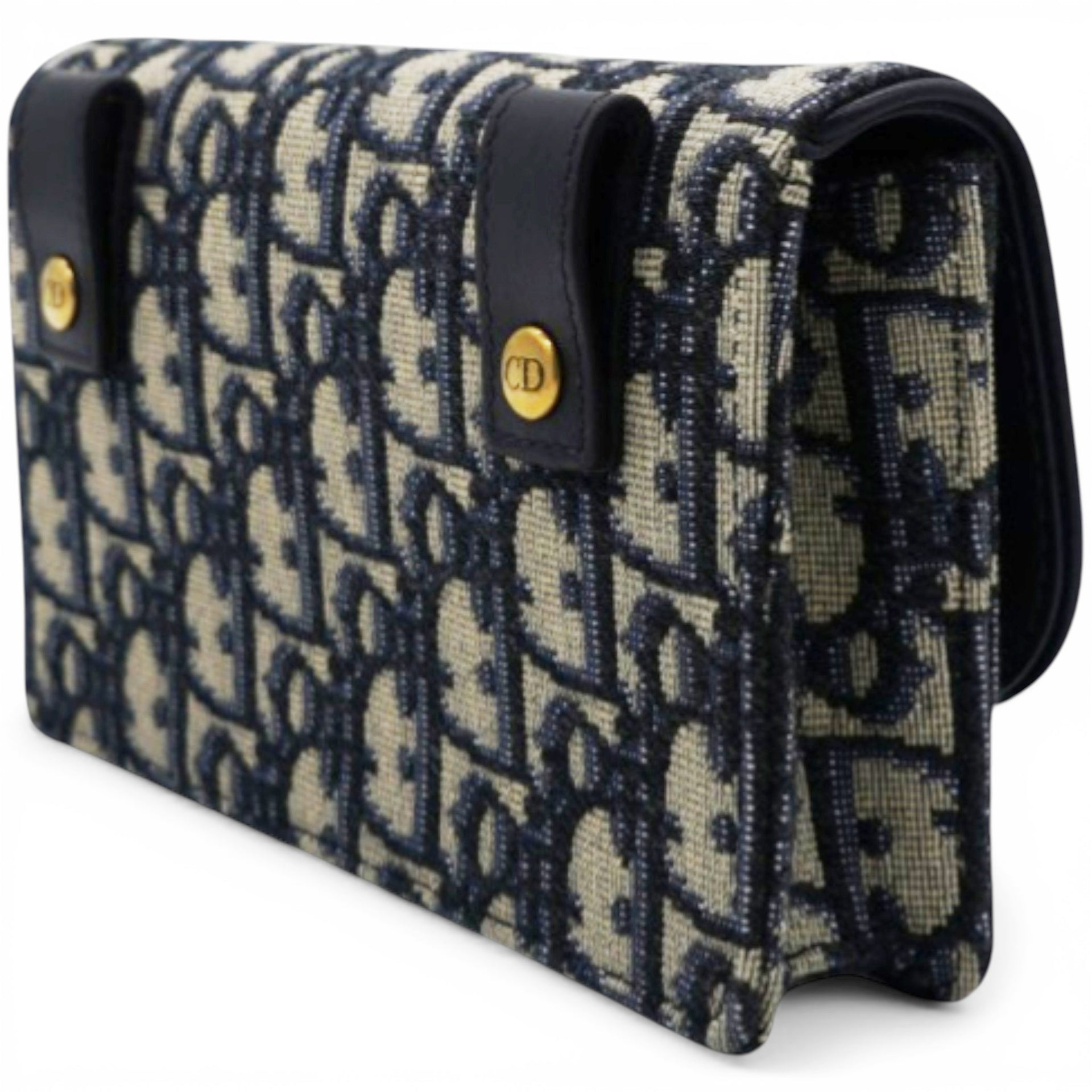 Christian Dior Oblique Saddle Belt Bag Blue 