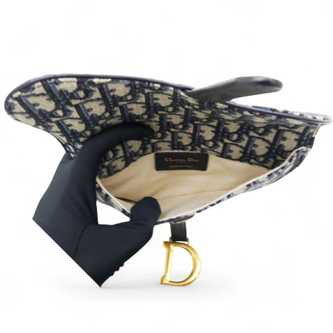 Christian Dior Oblique Saddle Belt Pouch Blue 