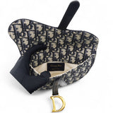 Christian Dior Oblique Saddle Belt Pouch Blue 