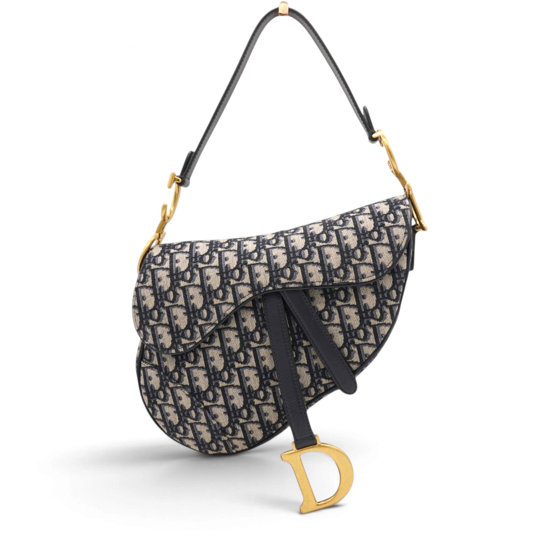 Christian Dior Oblique Saddle Medium Bag Blue 