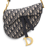 Christian Dior Oblique Saddle Medium Bag Blue 