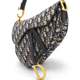 Christian Dior Oblique Saddle Medium Bag Blue 