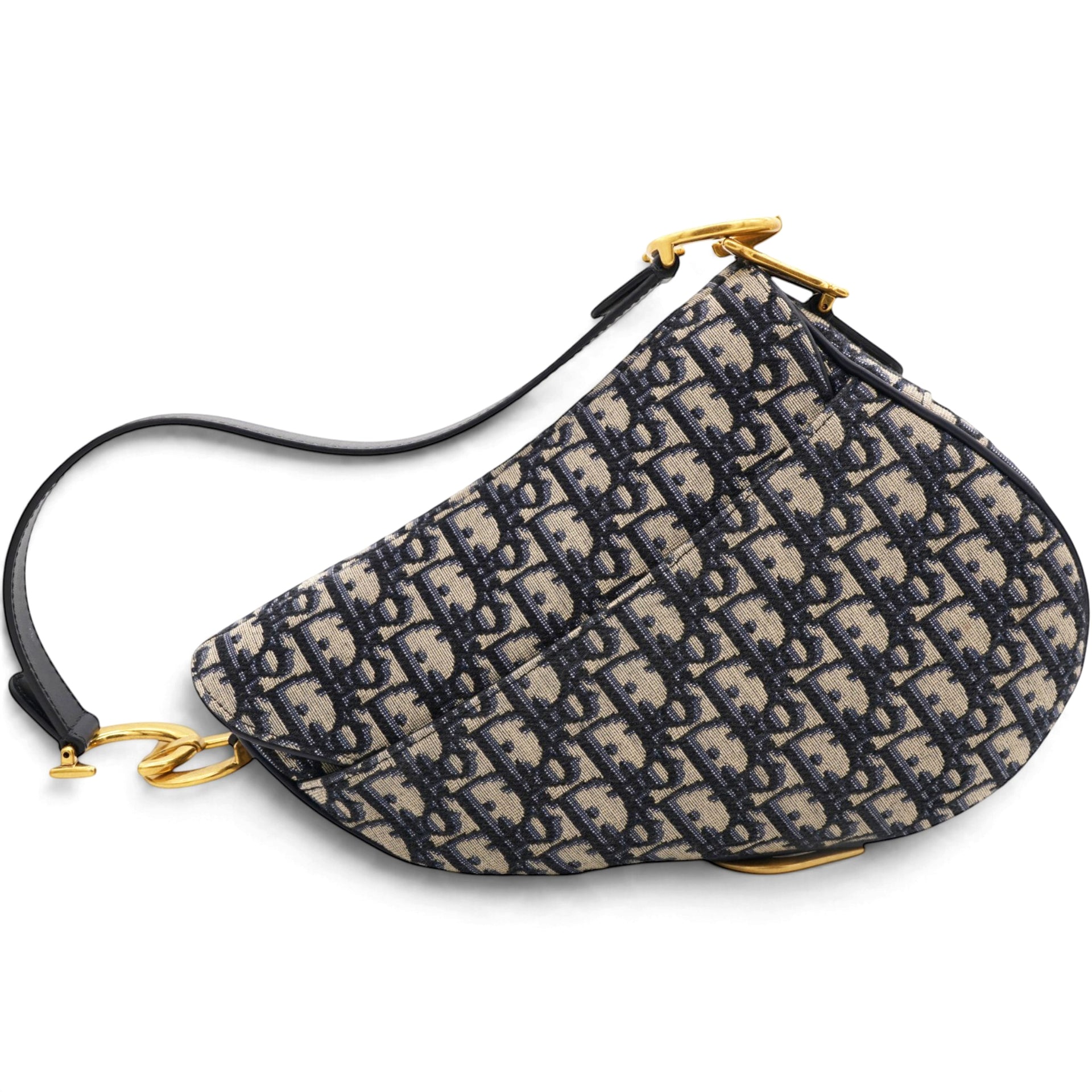Christian Dior Oblique Saddle Medium Bag Blue 