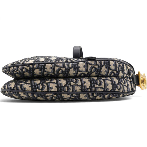 Christian Dior Oblique Saddle Medium Bag Blue 