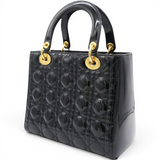 Christian Dior Patent Cannage Medium Lady Dior Black 