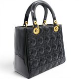 Christian Dior Patent Cannage Medium Lady Dior Black 