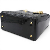 Christian Dior Patent Cannage Medium Lady Dior Black 