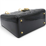Christian Dior Patent Cannage Medium Lady Dior Black 