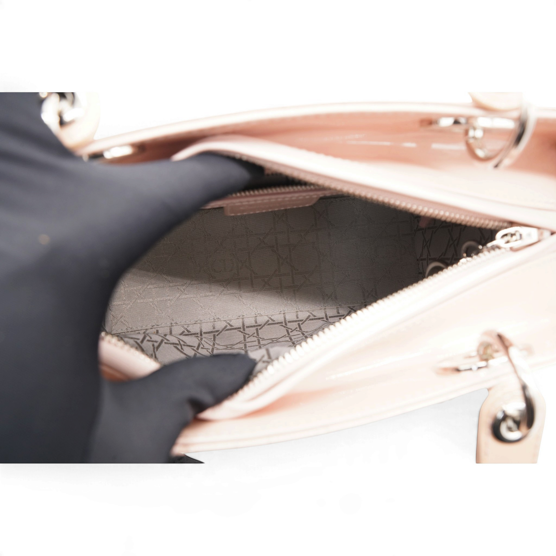 Christian Dior Patent Cannage Medium Lady Dior Light Pink 