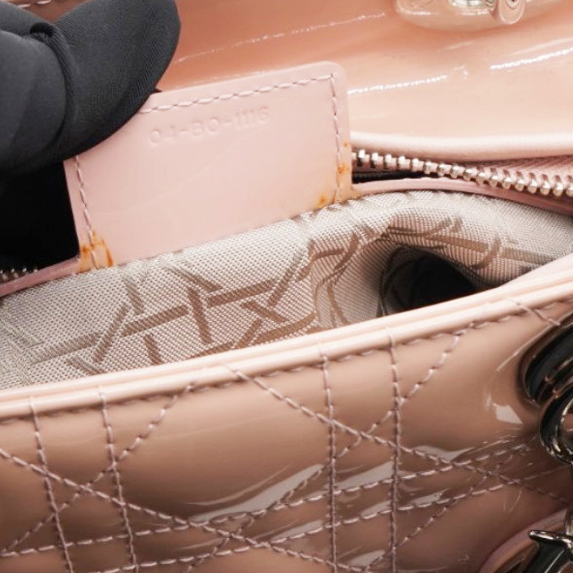 Christian Dior Patent Cannage Medium Lady Dior Light Pink 