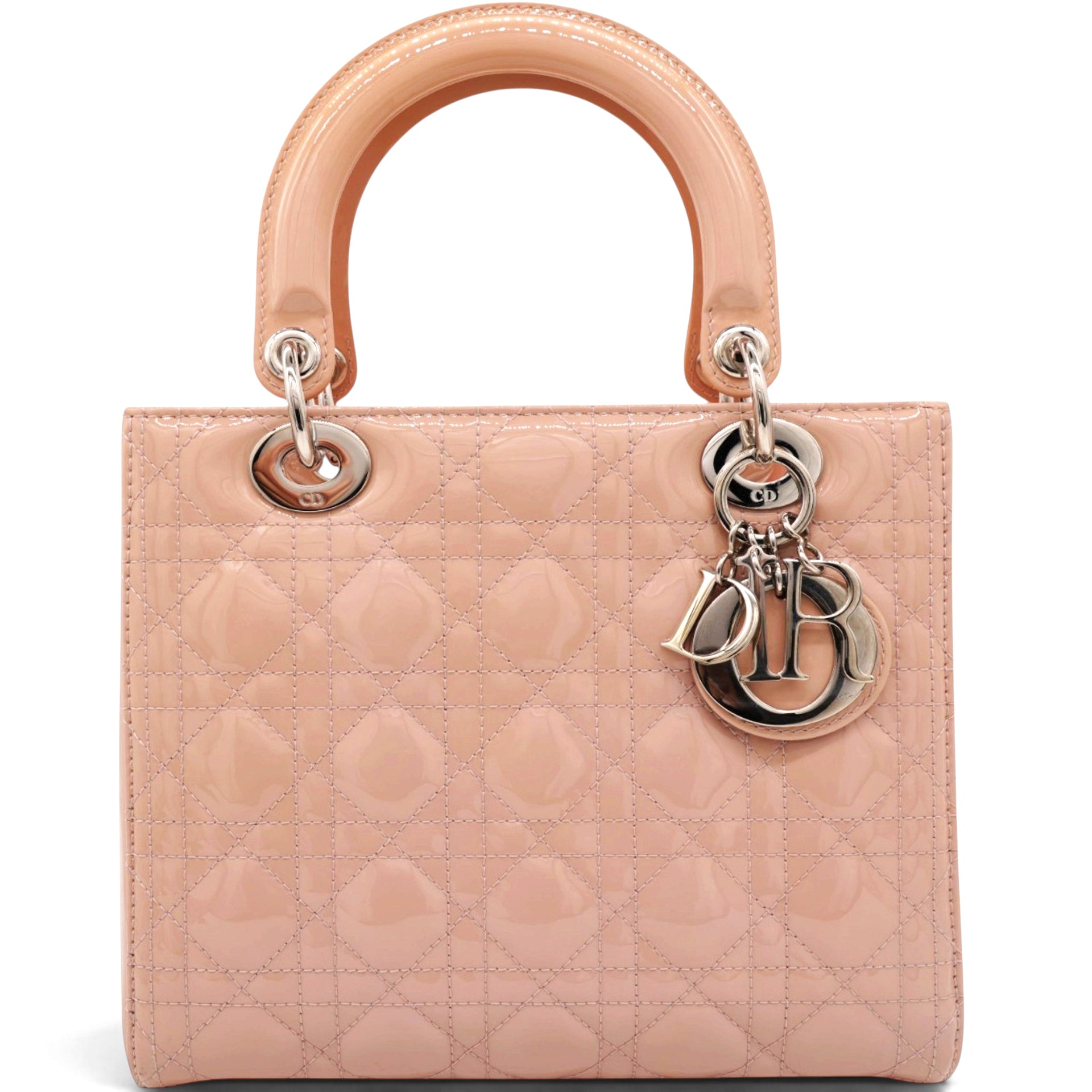 Christian Dior Patent Cannage Medium Lady Dior Light Pink 