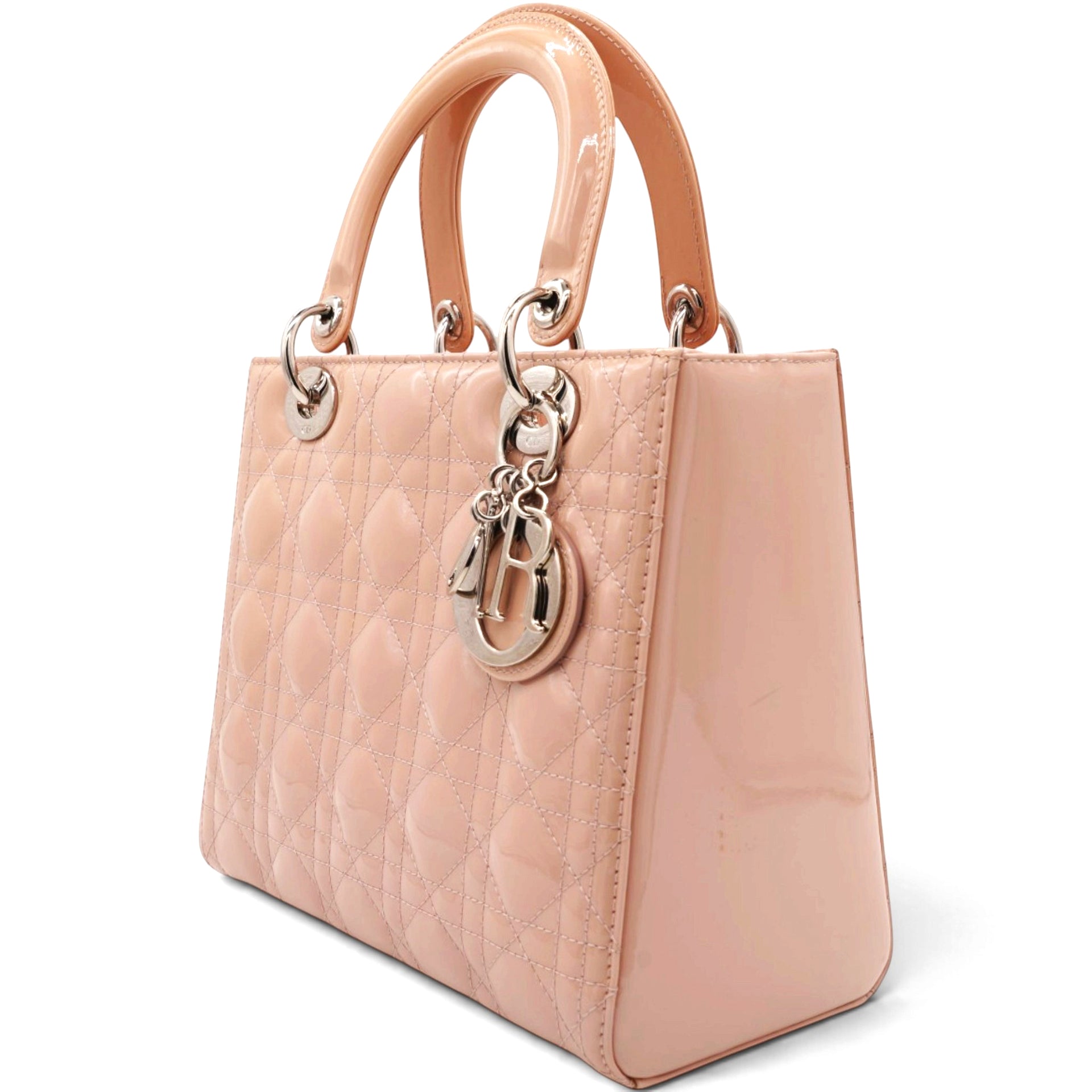 Christian Dior Patent Cannage Medium Lady Dior Light Pink 