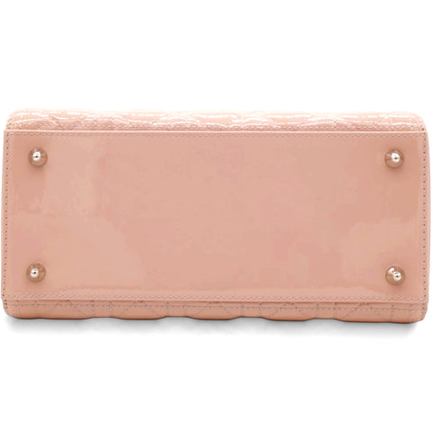 Christian Dior Patent Cannage Medium Lady Dior Light Pink 