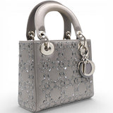 Christian Dior Satin Crystal Cannage Mini Lady Dior