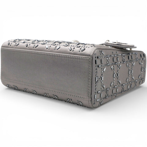 Christian Dior Satin Crystal Cannage Mini Lady Dior