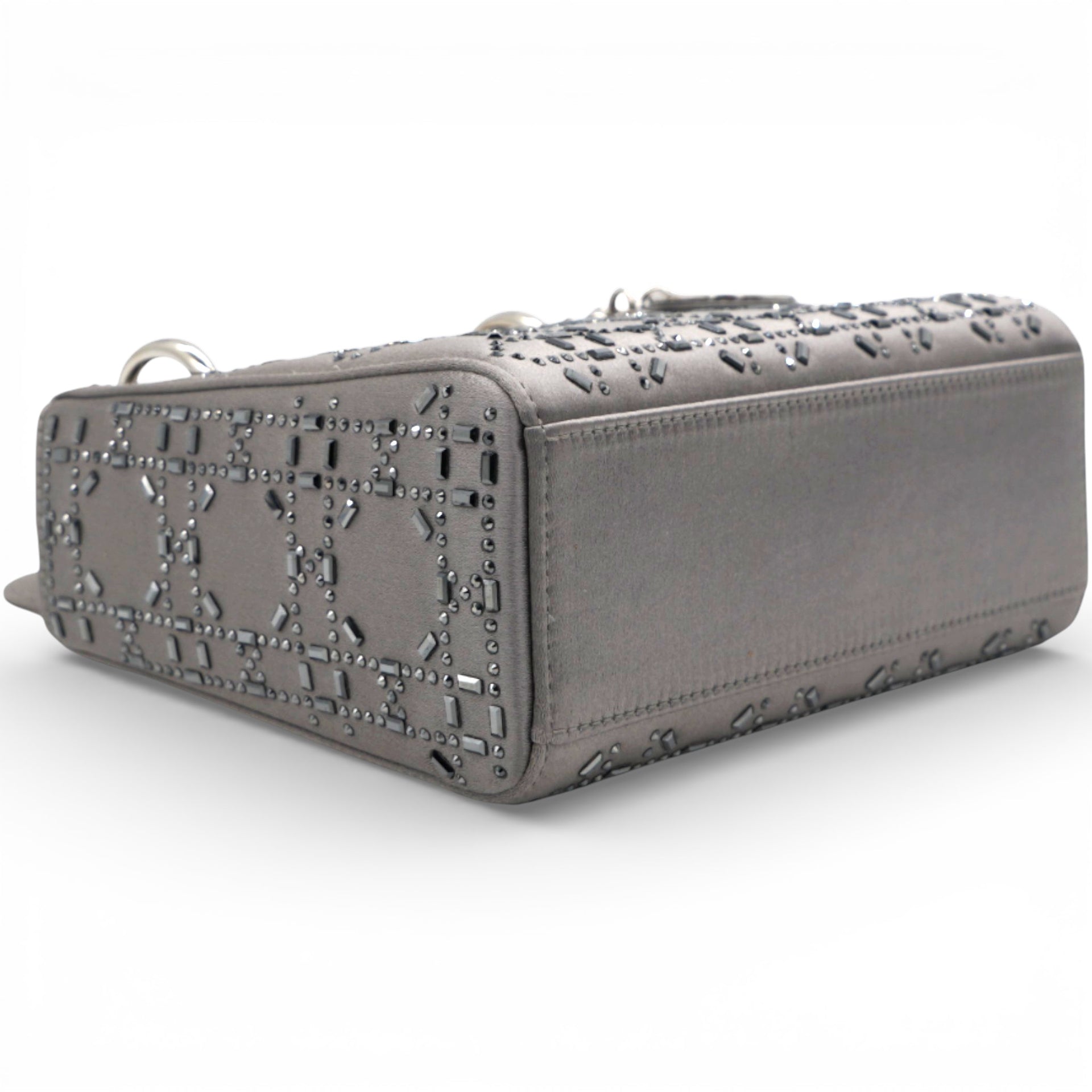 Christian Dior Satin Crystal Cannage Mini Lady Dior