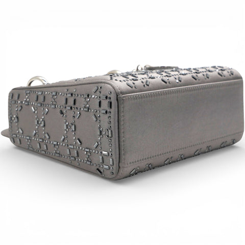 Christian Dior Satin Crystal Cannage Mini Lady Dior