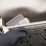Christian Dior Satin Crystal Cannage Mini Lady Dior Gray 