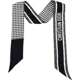 Christian Dior Silk 30 Montaigne Mitzah Scarf Black White 
