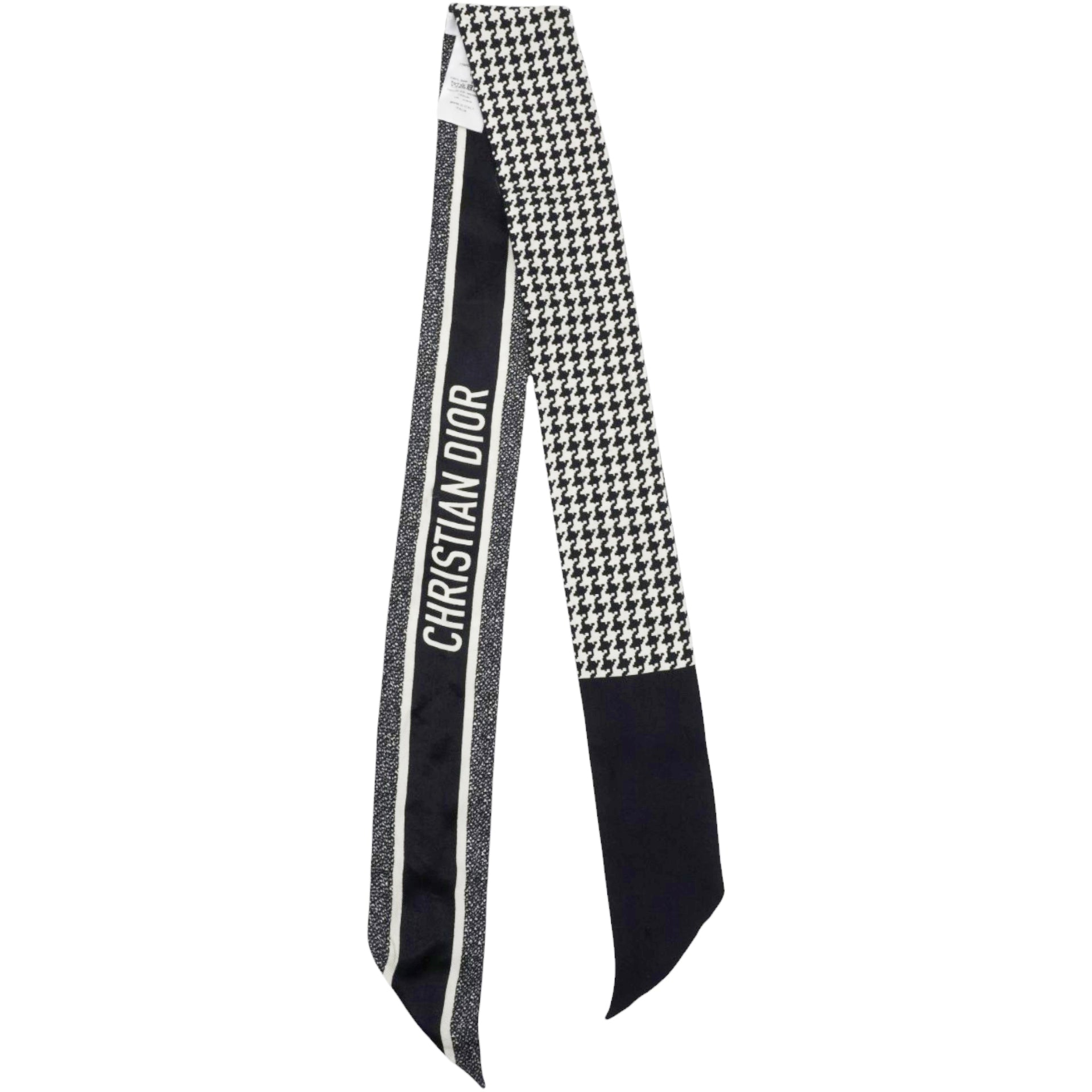 Christian Dior Silk 30 Montaigne Mitzah Scarf Black White  