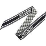 Christian Dior Silk 30 Montaigne Mitzah Scarf Black White  