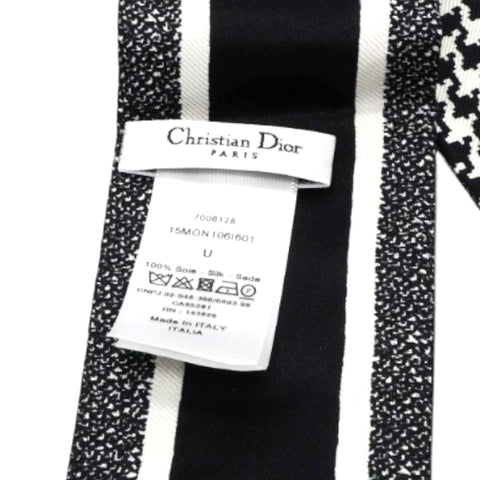 Christian Dior Silk 30 Montaigne Mitzah Scarf Black White 