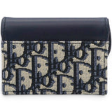 Christian Dior Smooth Calfskin Oblique Saddle Lotus Wallet Blue 