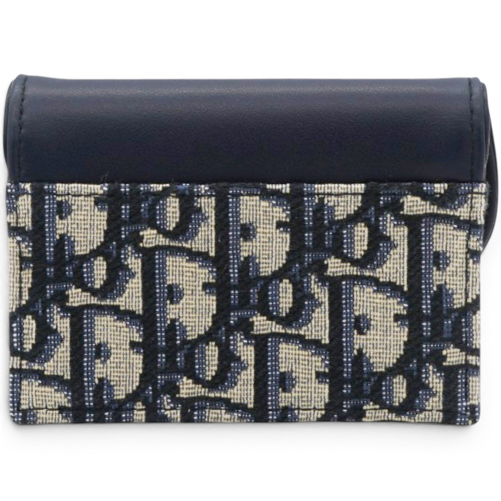 Christian Dior Smooth Calfskin Oblique Saddle Lotus Wallet Blue 