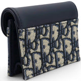 Christian Dior Smooth Calfskin Oblique Saddle Lotus Wallet Blue 