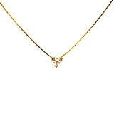 Christian Dior Vintage 3 Pearl Golden Necklace With Rhinestone 