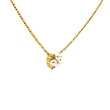 Christian Dior Vintage 3 Pearl Golden Necklace With Rhinestone 