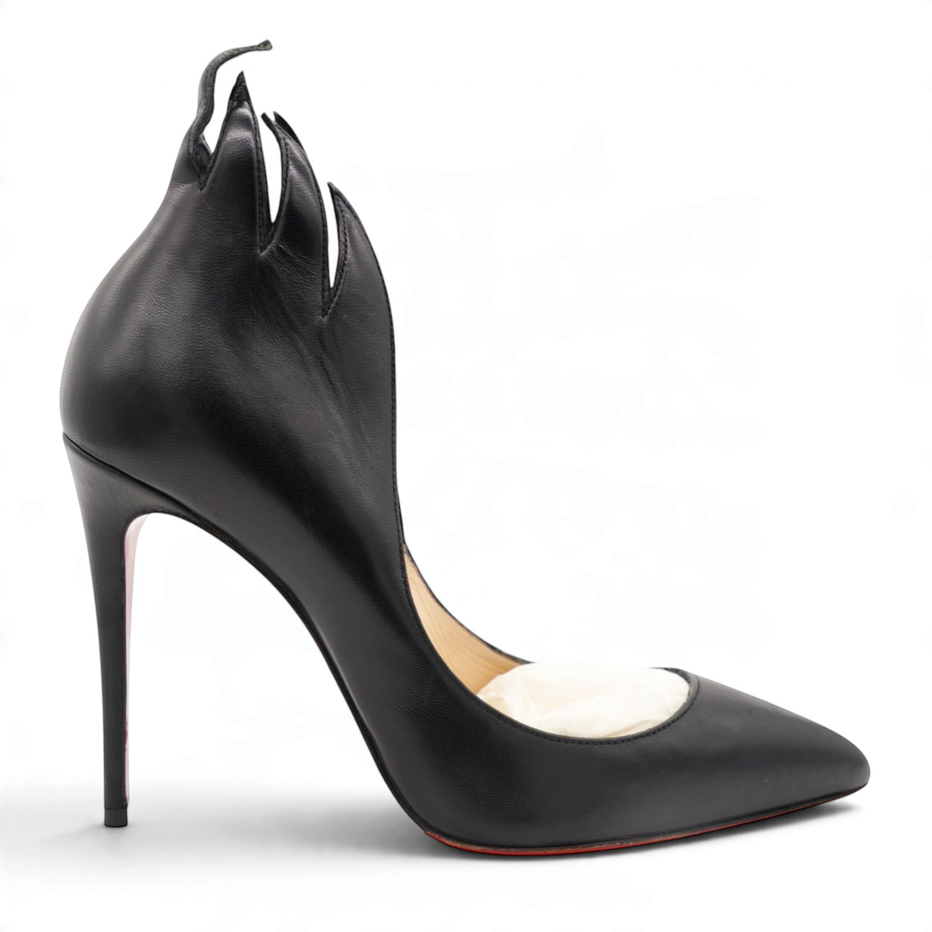 Christian Louboutin Black Leather Victorina Flame Pumps Size36.5 