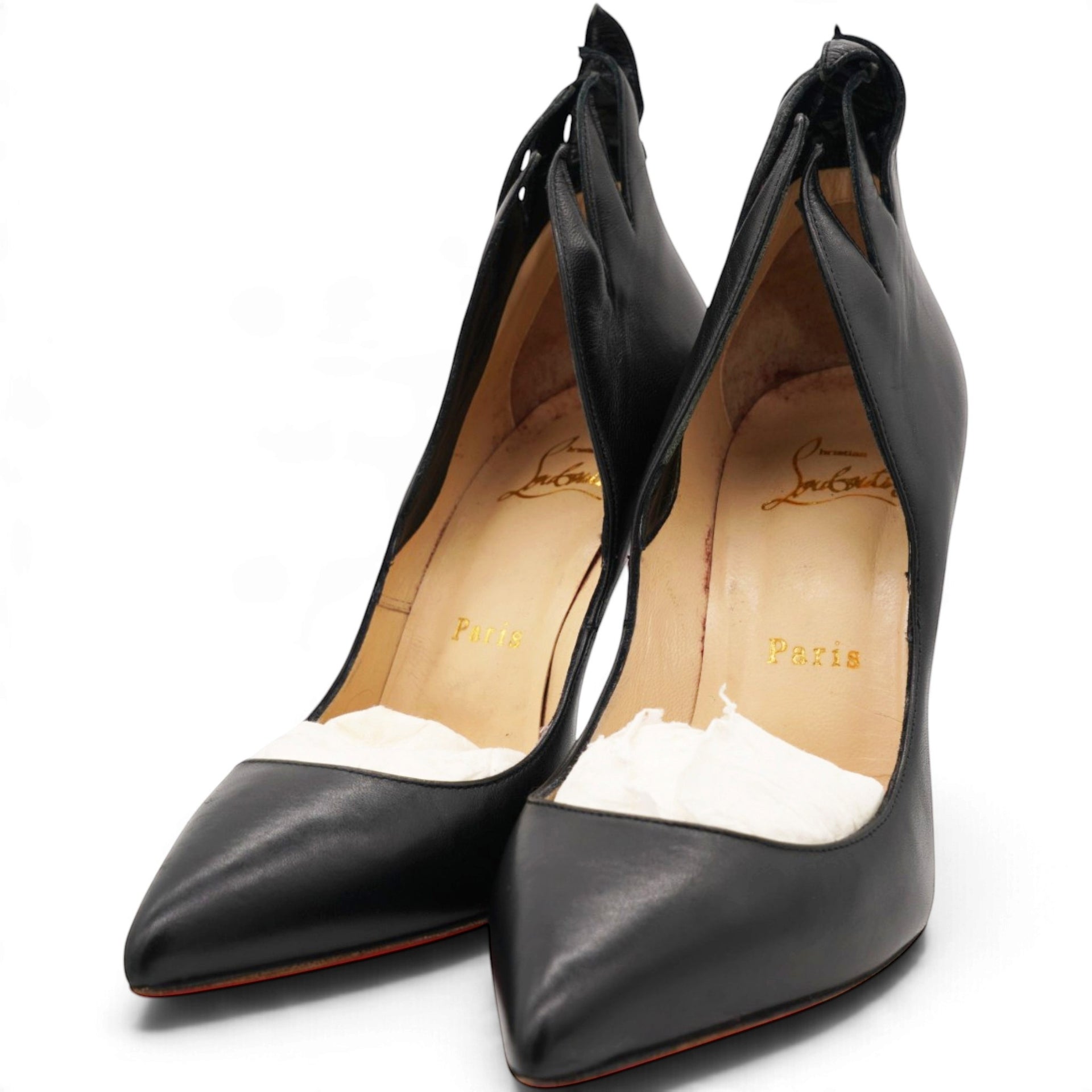 Christian Louboutin Black Leather Victorina Flame Pumps Size36.5 