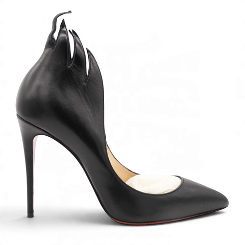 Christian Louboutin Black Leather Victorina Flame Pumps Size36.5 